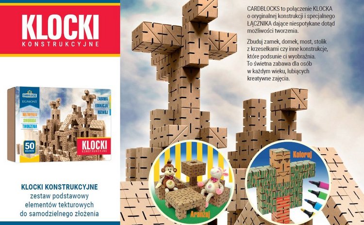 kartonowe klocki konstrukcyjne, egmont